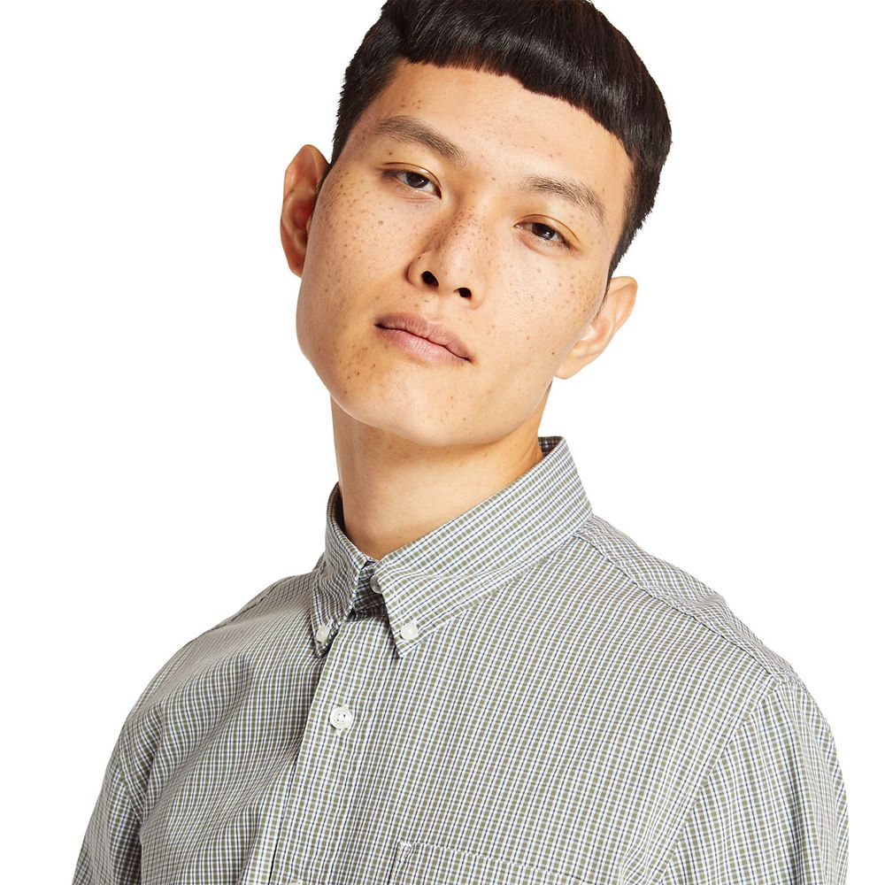 Camisa Masculino - Timberland Short-Sleeve Saco River Stretch - WTQCM6258 - Cinzentas